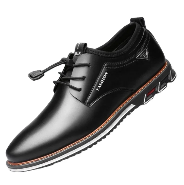 

2021 Men's PU Leather Formal Shoes Round head Newest male Elegant Shoes work, Black, brown,blue