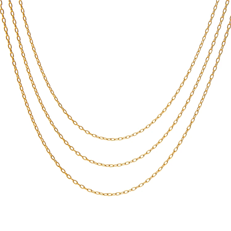 

18k Vacuum Plating O-chain Gold-plated Cheap Fashion Unisex Real Gold Jewelry Infinity Necklace Neck Chain