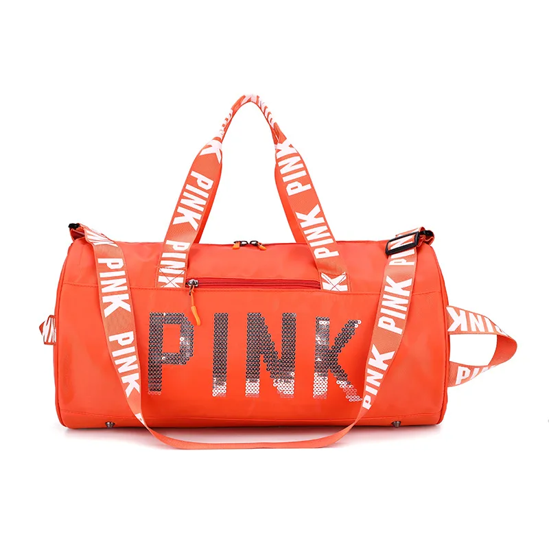 

Duffle Bags Gym Women Waterproof Daffle Bag Travel Bag Bolsa De Lona for Sports Large Capacity Pink Polyester Fashion Unisex, Picture color