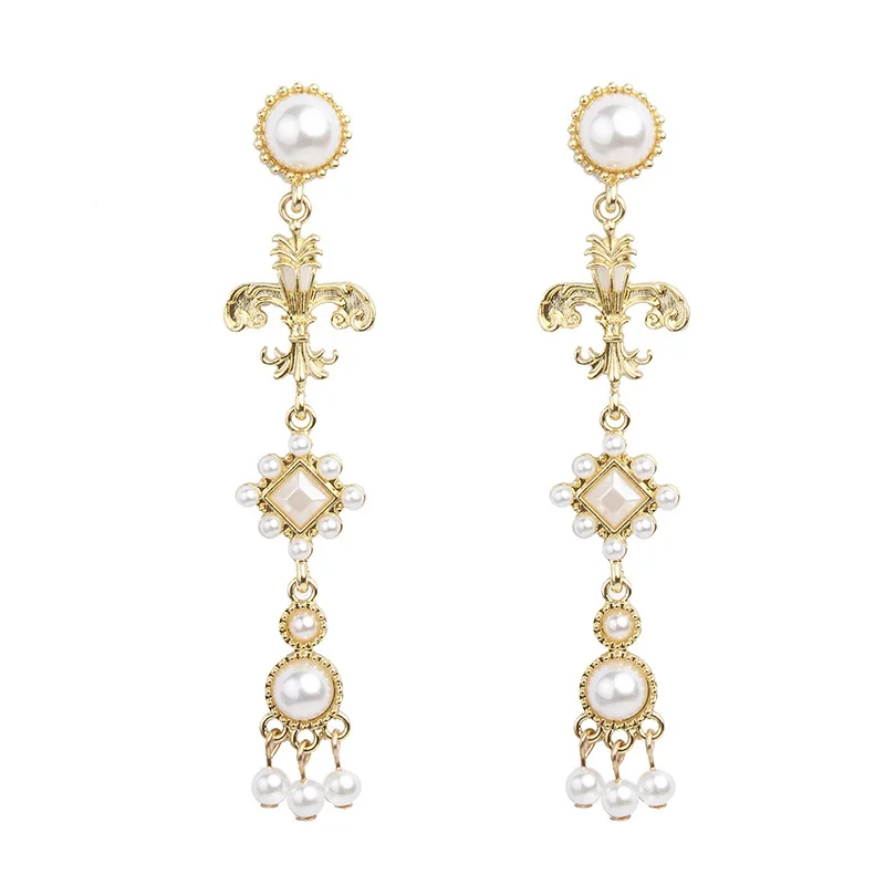 

Statement Punk Hip Hops Real Gold Plated Long Drop Pearl Earrings Natural Freshwater Baroque Pearl Pendant Earring