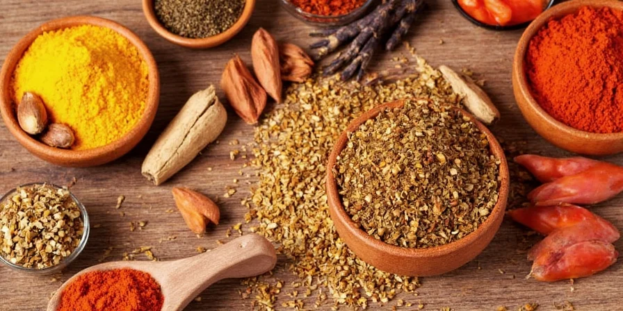 Spice rack with West African staples