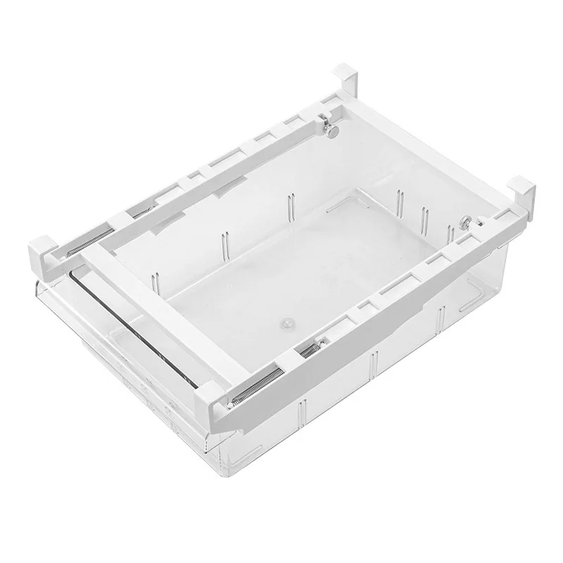 

Amazon hot sale Refrigerator Sliding Drawers Stackable Food Storage Organizer Fridge Drawer, Transparent white