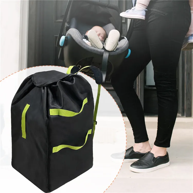 

Universal Size Easy Carrying Lightweight Foldable Baby Car Booster Seat Airport Stroller Gate Check Backpack Bag for Air Travel, Black