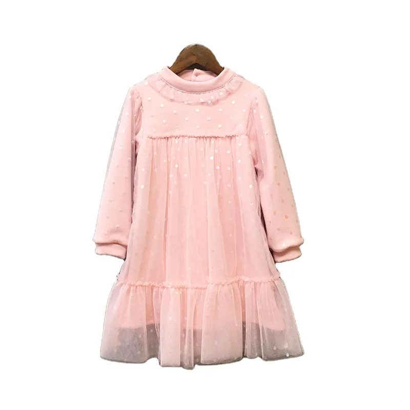 

2021 New Style Foreign Girls Dress Autumn Princess Skirt Net Gauze Skirt Long Sleeve Children Skirt Dress