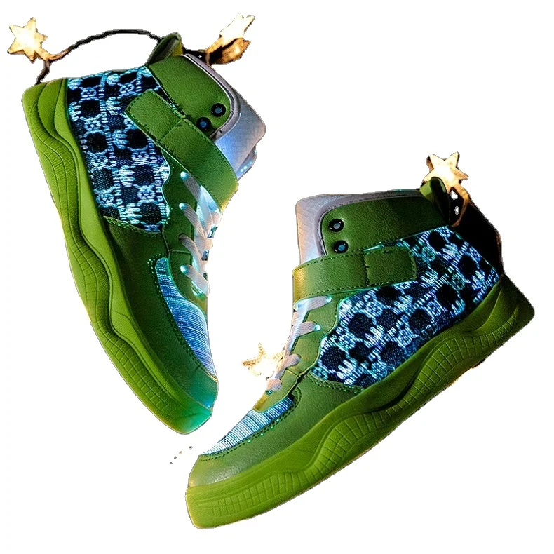 

Glow Dark Shoes Shoe The Glow in Dark for Running Party, White/green/yellow/red