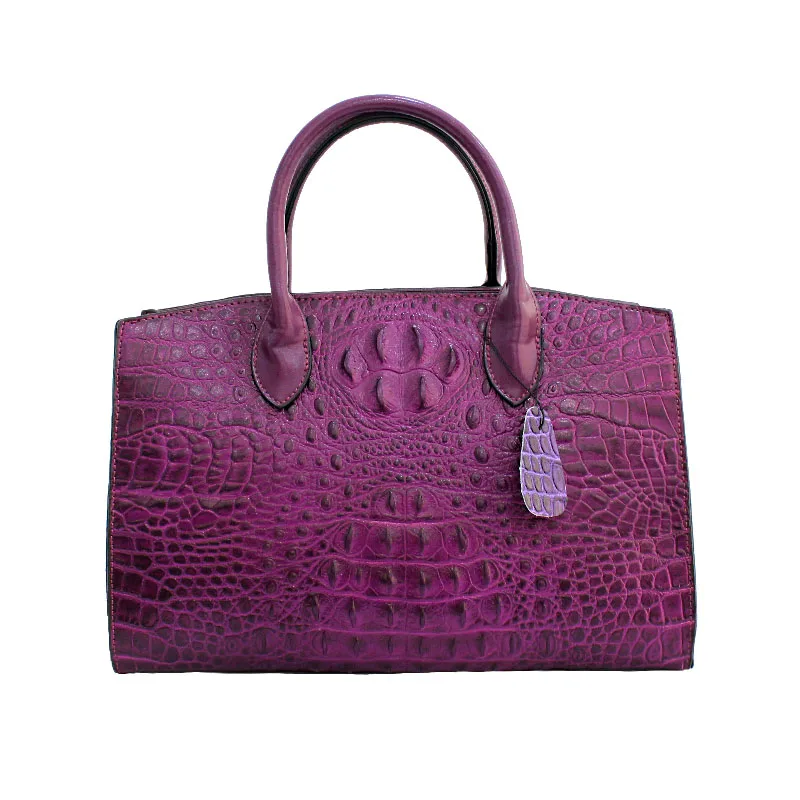 

Custom Alligator Pattern Luxury PU Leather Handbag Vintage Brands Designer women Handbags, Coffee, red,purple, black