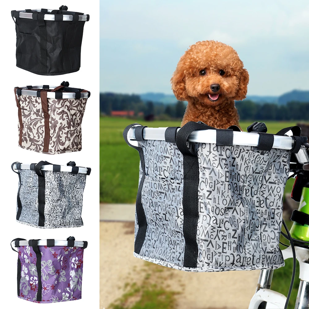 

Aluminum Alloy Basket Bike Bags Bicycle Cycling Top Tube Frame Front Carrier Pet Dog Bag