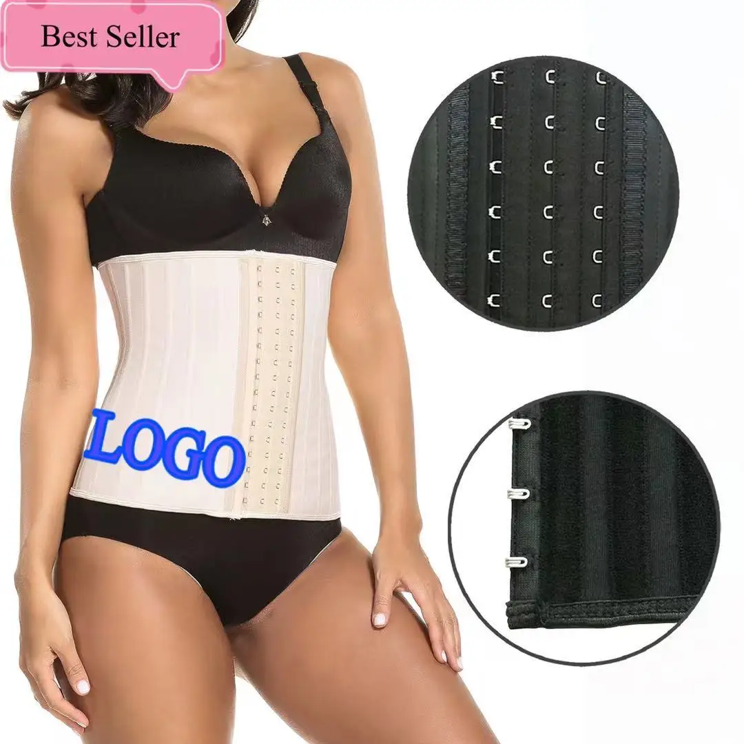 

Fast Delivery High Waist Elastic Waist Cincher Slimming Black Latex 25 Steel Bone Vendor Waist Trainer For Lady, As shown in the picture