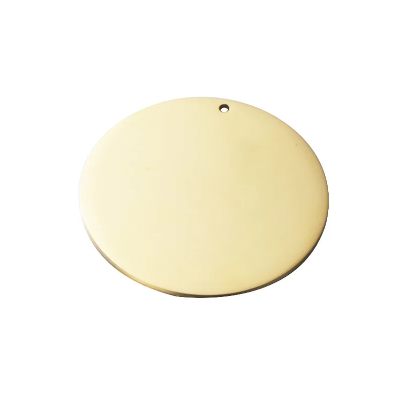 

50mm Diameter DIY Accessory Stainless Steel Gold Round Big Disc Blank Engraved Dog Tag Pendant Charms Pendant For Necklace