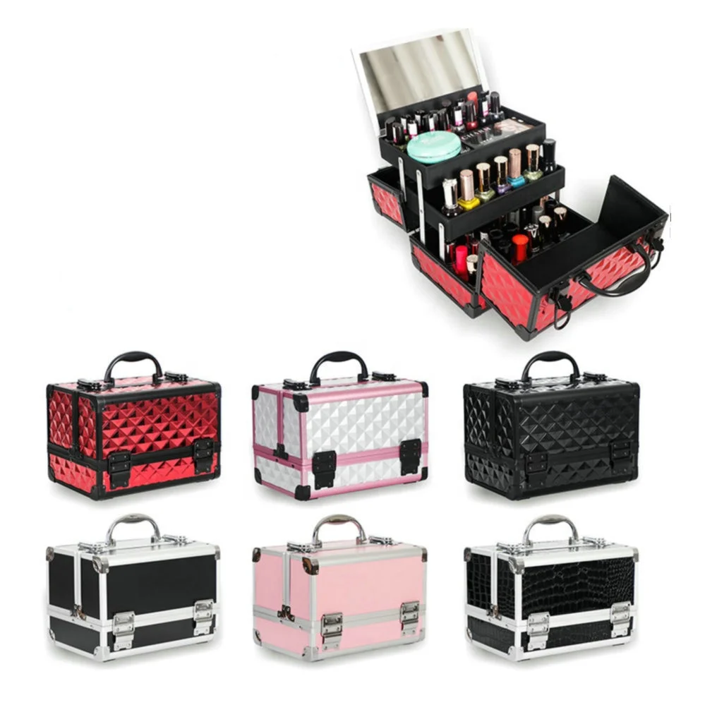 

Ready stock best-seller with mirror and trays professional aluminum beauty cosmetics makeup train case From Winxtan Foshan,China, More than 100 options