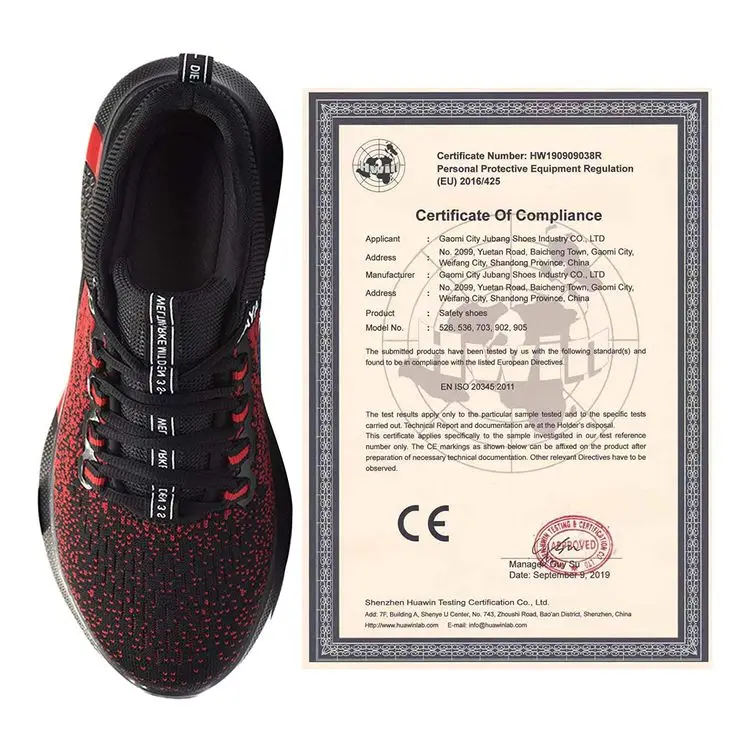 

Customized Safety Shoes Steel Toe Work Sneakers Breathable Construction Footwear, 6 colors