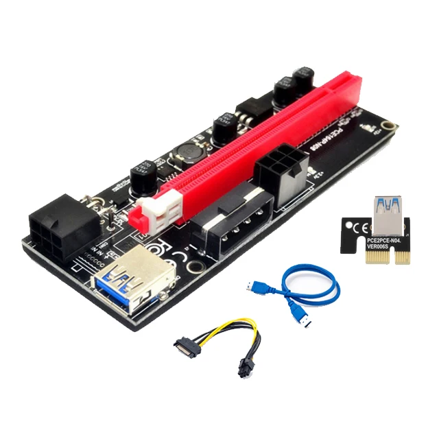 

Express 1x 4x 8x 16x Extender Pcie Riser Adapter Card 15pin To 6pin USB 3.0 PCI-E Riser VER 009S Power Riser 009s VER009