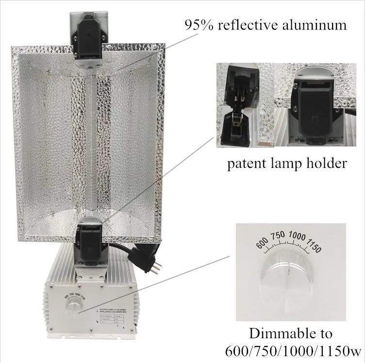 347v 1000 Watt Double Ended Hps Open Style Complete Grow Light System