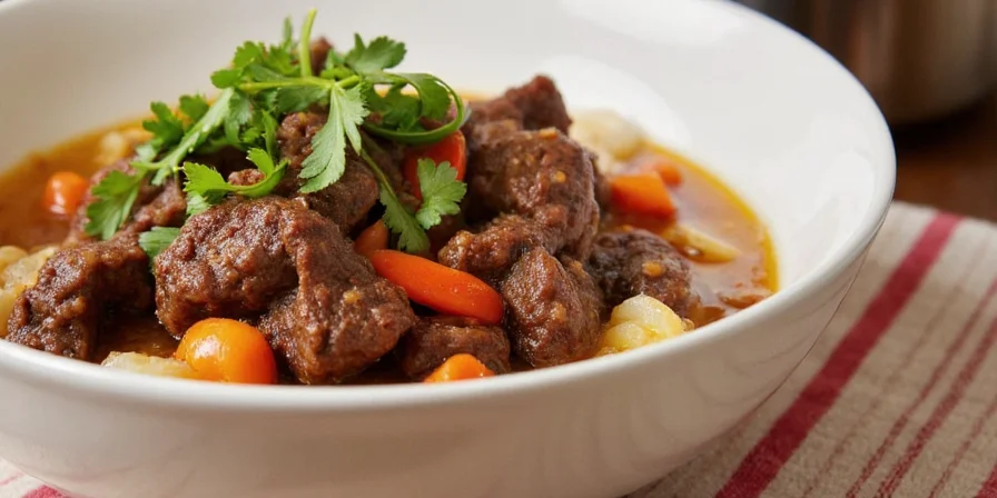 Cooking Vietnamese beef stew in a clay pot