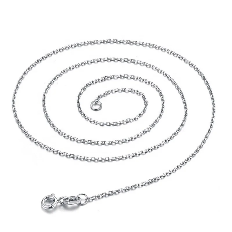 

Simple Design 925 Sterling Silver Necklace Fashion Long Chain Necklaces Jewelry O Shape Thick Chain Silver gold chain