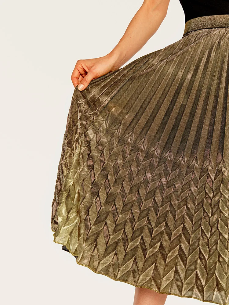 2019 春季和夏季新款百褶裙高腰大秋千鱼尾裙沙滩裙