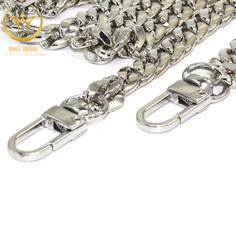 

fashion trendy women handbags bold replacement flat chain strap with buckles set
