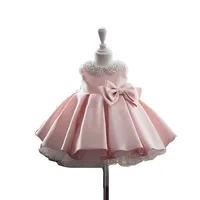

Ivy90112A Summer adorable kids girl fancy dresses boutique party sleeveless baby beaded pink dress