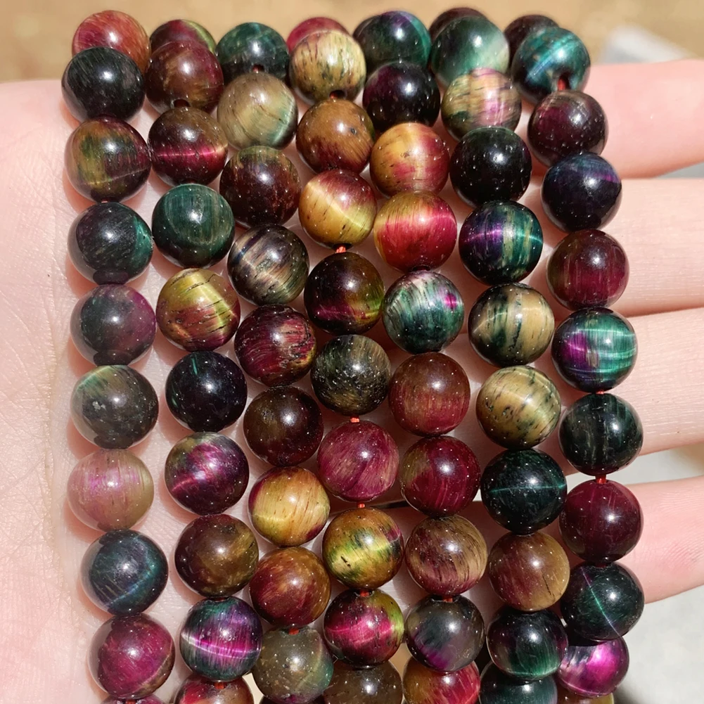 

Wholesale Round 6/8/10mm Mixed Color Tiger Eye Stone Beads for Bracelet Charms Accessories DIY