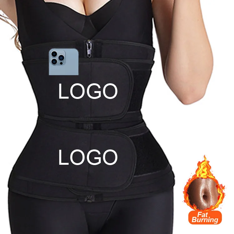 

Custom Printing Logo Private Label Women Slimming Workout Compression Double Belt Neoprene Plus Size Women's Shapers