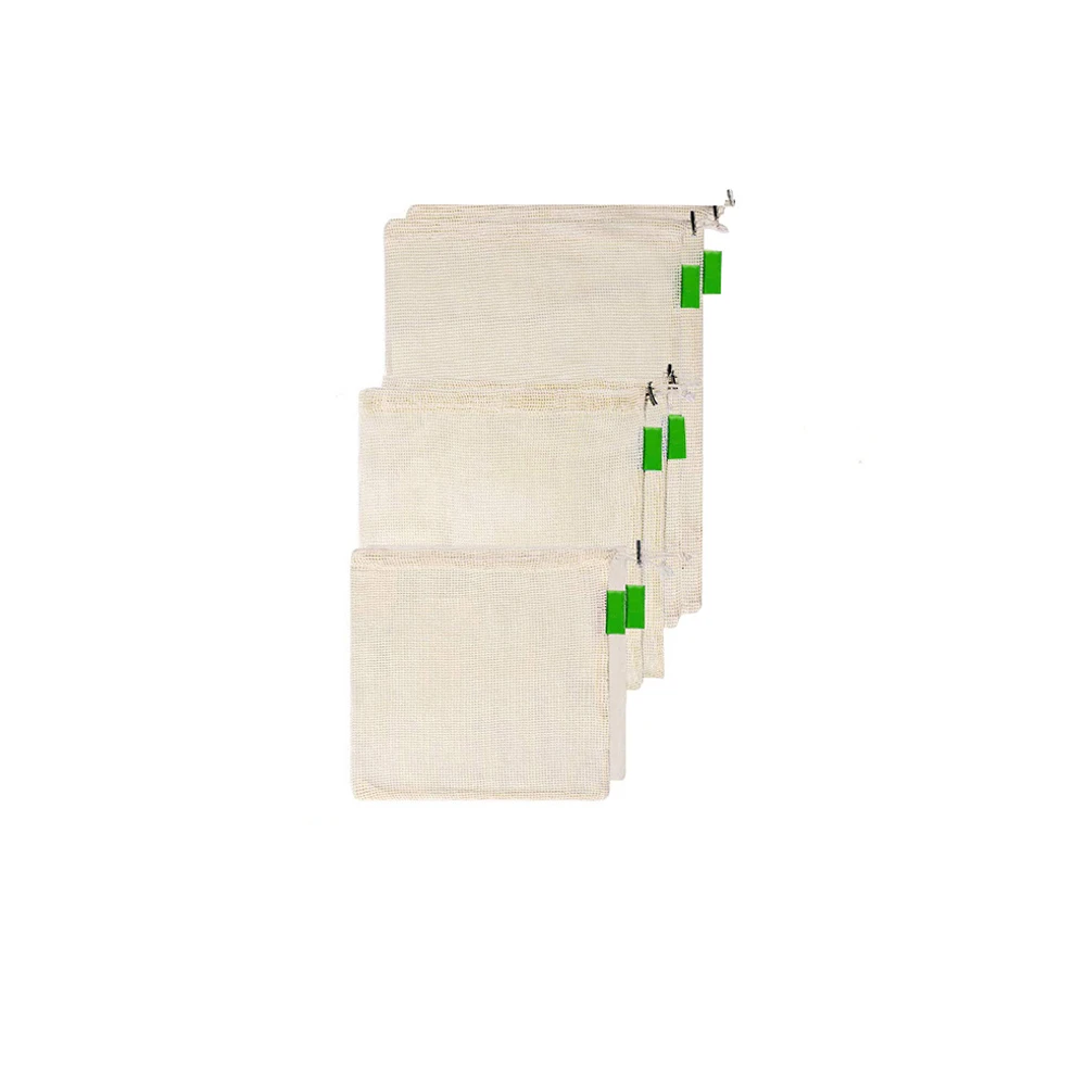 

3 Size Eco Friendly Custom Innovative Storage Mesh Bag Shopping Mesh Bags Cotton Shopping Mesh Bags