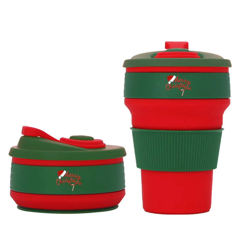 

QIAN HU Kids Compact Sport Silicone Folding Cup with Cap, Customized color