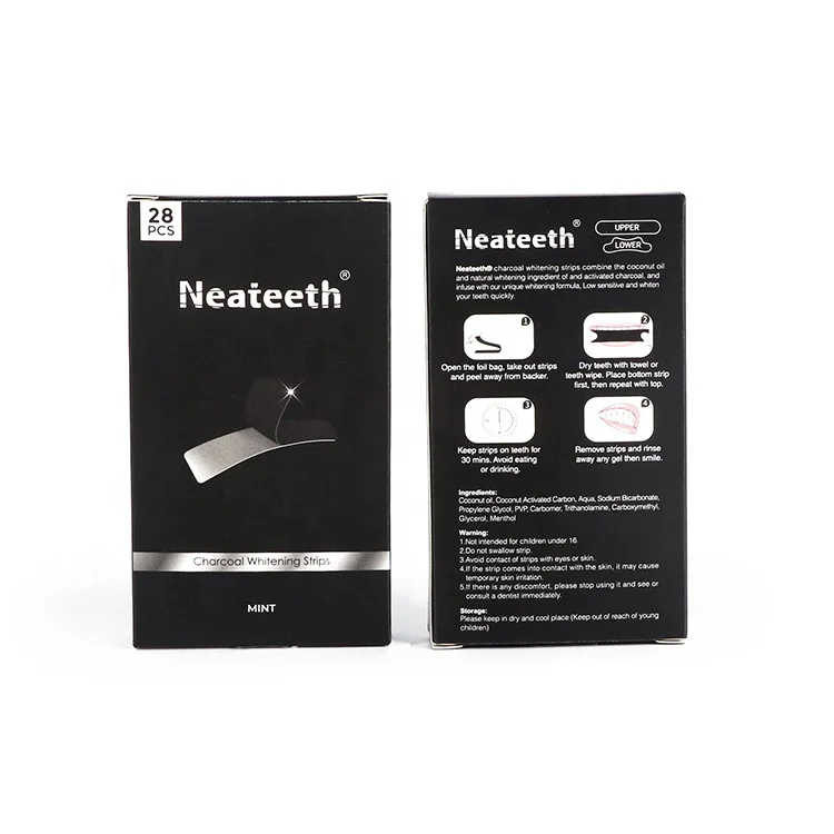 

All Natural 3D Advanced Non Peroxide Coconut Activated Charcoal Teeth Whitening Strips Private Logo
