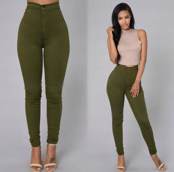 

Sexy Skinny Stretch Trousers Womens High Waist Leggings, Blue