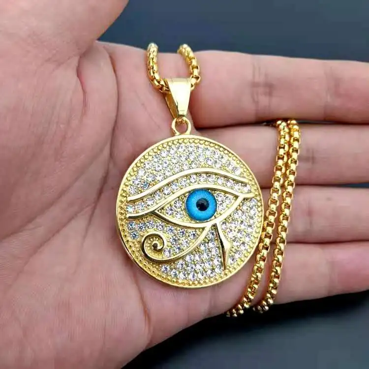 

Top Quality Gold Plated Stainless Steel Necklace The Eye of Horus Pendant