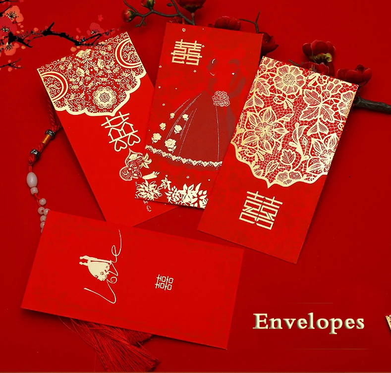 50PCS Chinese Wedding Fortune Lucky Money Red Envelope Pockets"Happiness" Purp 3 