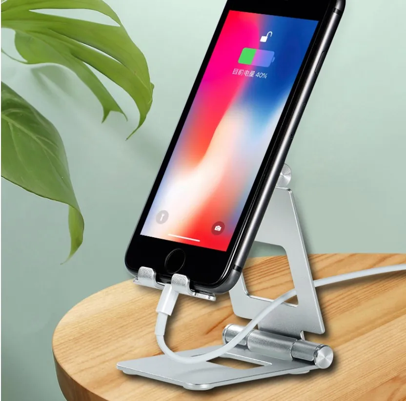 

Universal aluminium cellphone table stand plastic desktop holder adjustable foldable smartphone support for iphone