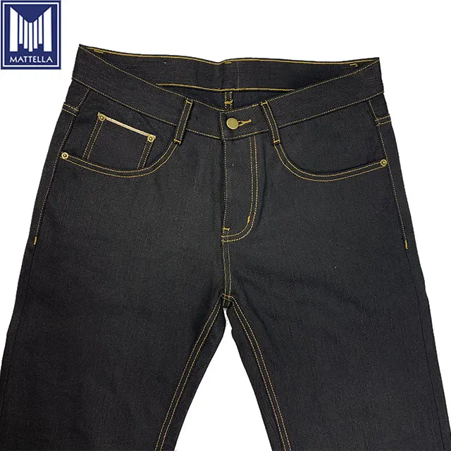 

small MOQ custom brand patch vintage rock style selvage 11~17oz raw 100% cotton selvedge denim men jeans