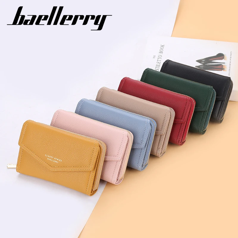 

Female short paragraph 2021 multi-function women's wallet short three fold women short wallet small wallet woman short p, Blue,red,coffee,yellow brown,