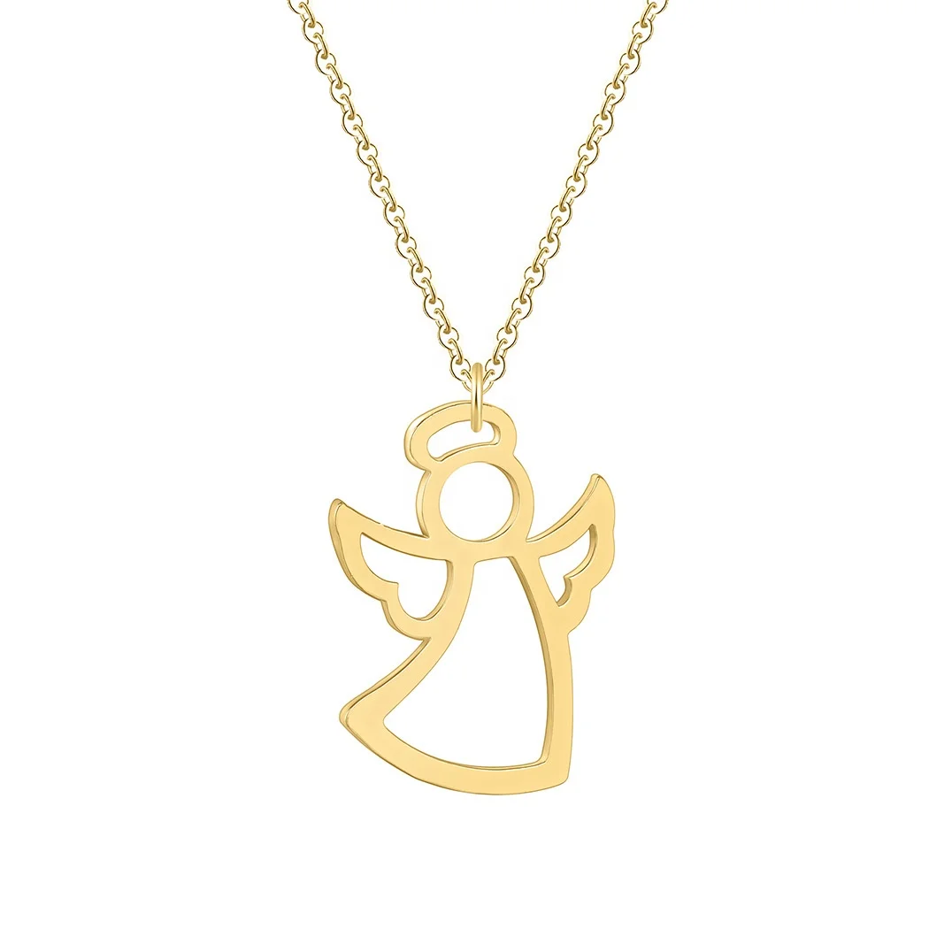 

Europe And America Hot Selling Stainless Steel Chain Women Fashion Guard Gold Angel Necklace Pendant