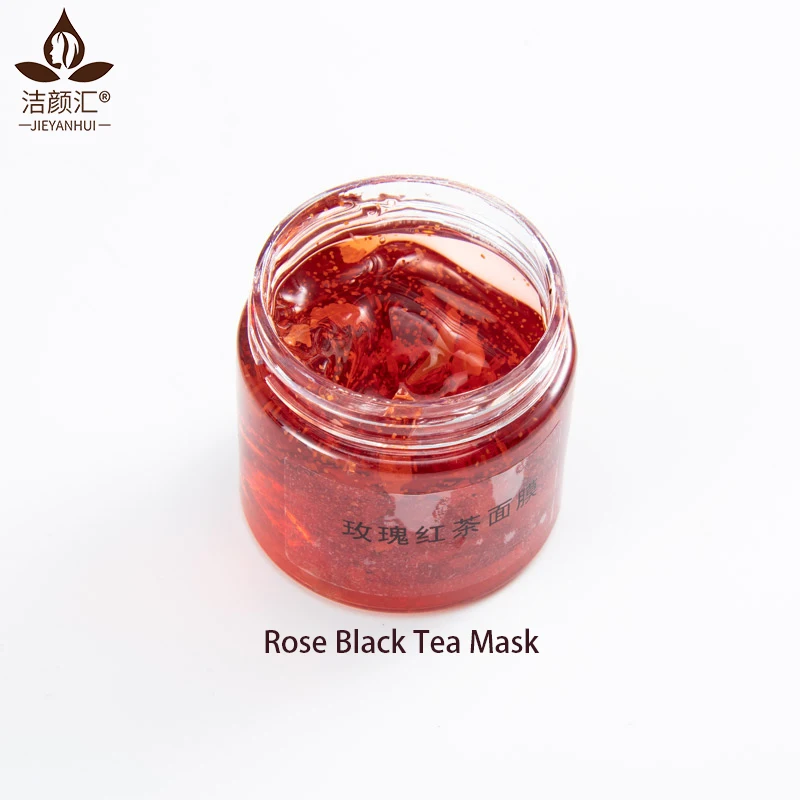 

Whitening Rose Black Tea Mask jelly beauty mask black tea extract antioxidant delay aging private label, Red jelly