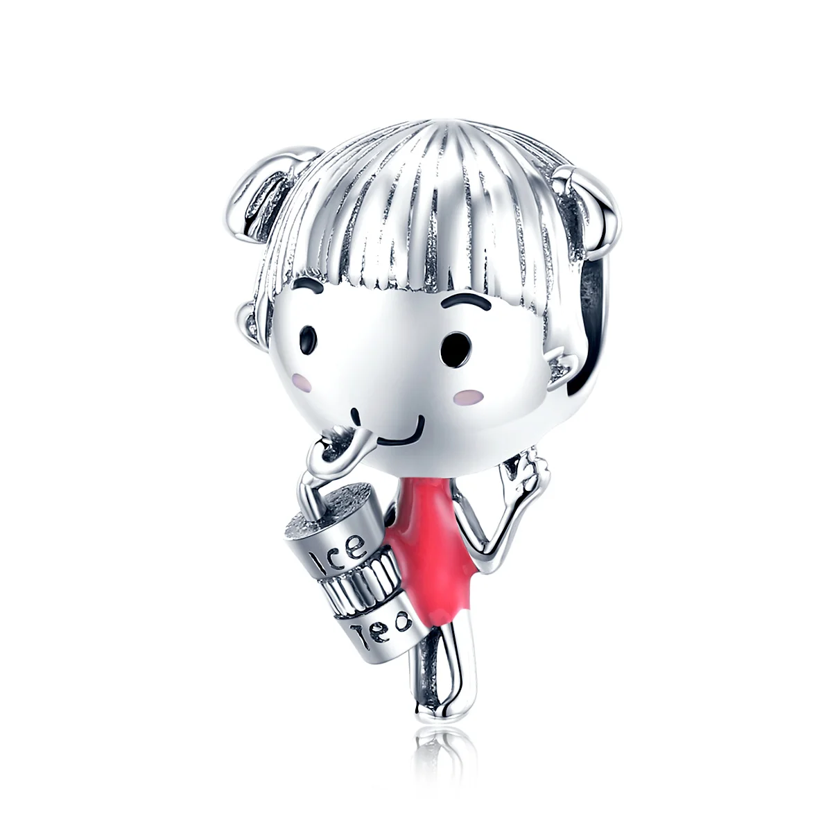 

BAMOER Summer Holiday Enamel Series Girl and Boy Charm Genuine 925 Sterling Silver Charm for Original Silver Braelet SCC1525