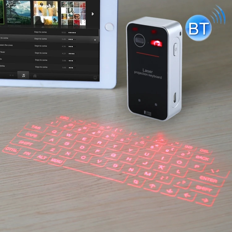 

Amazon Hot Sale 2021 New Mini portable laser keyboard BT wireless virtual laser computer keyboard