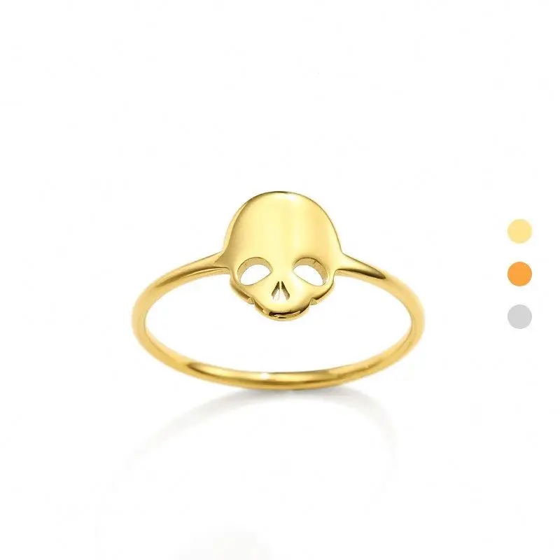 

New Designs Retro Punk Style Skull Stainless Steel Gold Ring Price,14k Gold Rings, Customized color