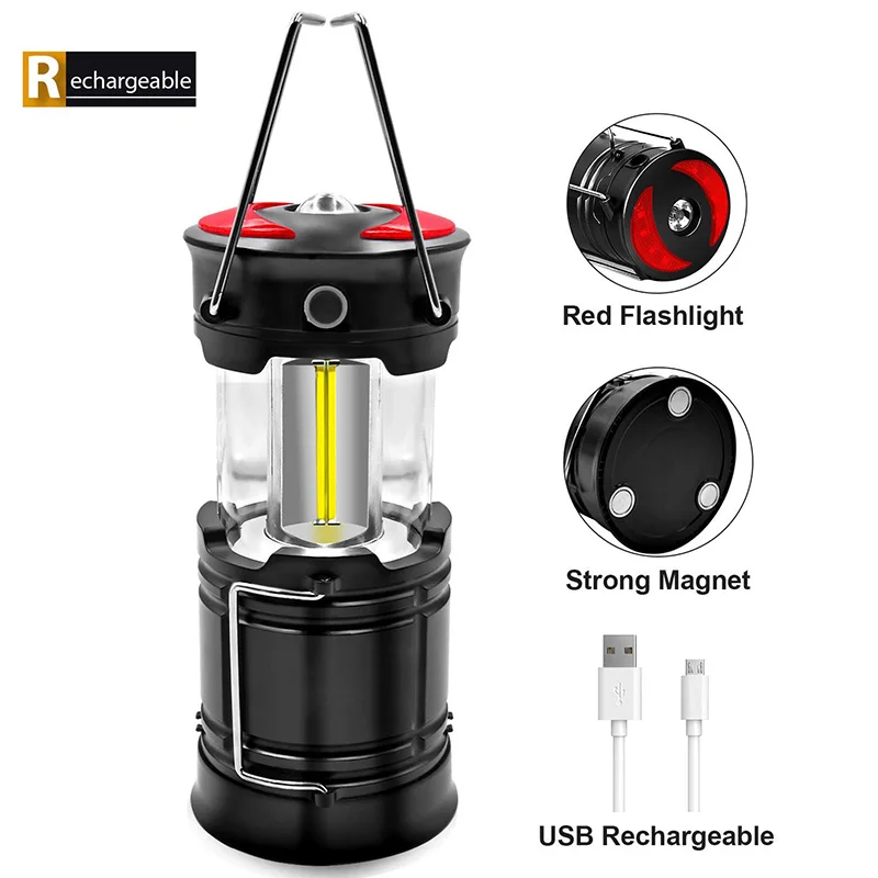 Rechargeable Led Camp Lantern Super Bright 4 Modes Water Resistant