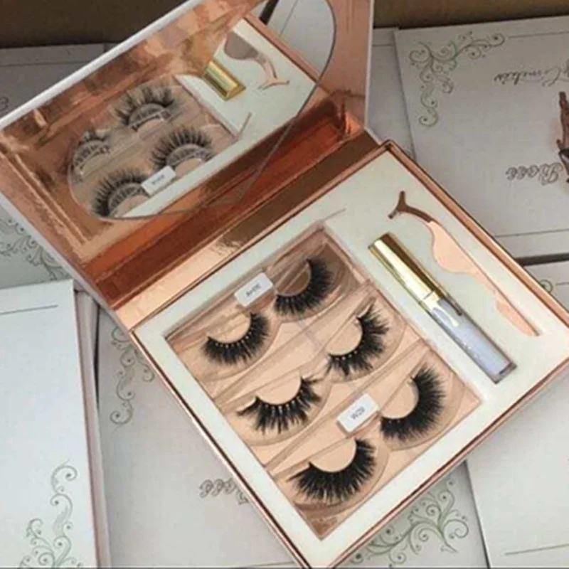 

Magnetic Eyeliner and Lashes Magnetic Eyelashes Kit,False Lashes 4 pairs with Tweezers,private eyelash packaging box custom, Black