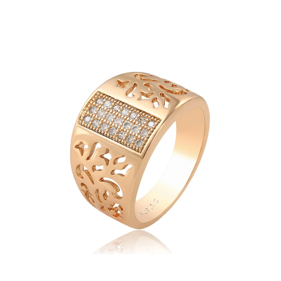 

16401 Fashion jewelry diamond zircon ring 18k gold colo ring for girls
