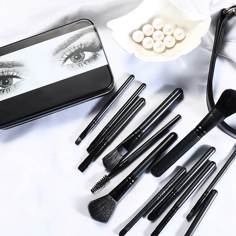 

Factory Direct Eye Shadow Foundation Makeup Tool Boxed 12 Black Makeup Brush Set