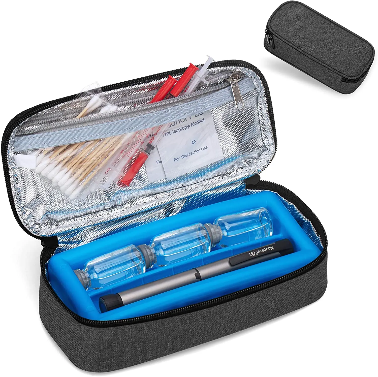 

Travel Diabetic Organizer Insulin Cooling Case with Insulin Vial Protector