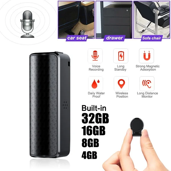 

Q70 Mini 4/8/16/32GB Voice Activated Clip On Magnetic USB Digital Spy Voice Recorder