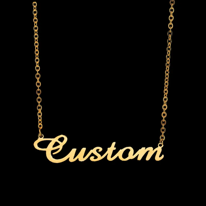 

Personalised Name Necklaces For Women and Men Punk Nameplate Jewelry Stainless Steel Curb Chain Custom Letter Necklace Collier