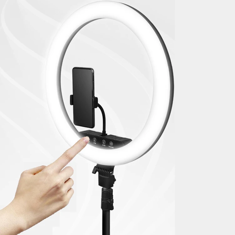 

The best beauty effect in 2020 Supply 18" selfie ring light with 200cm adjustablephone tripod stand holder remote