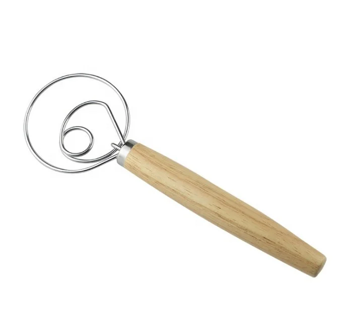 

XH 10inch baker whisk professional bread proofing whisk with wooden handle