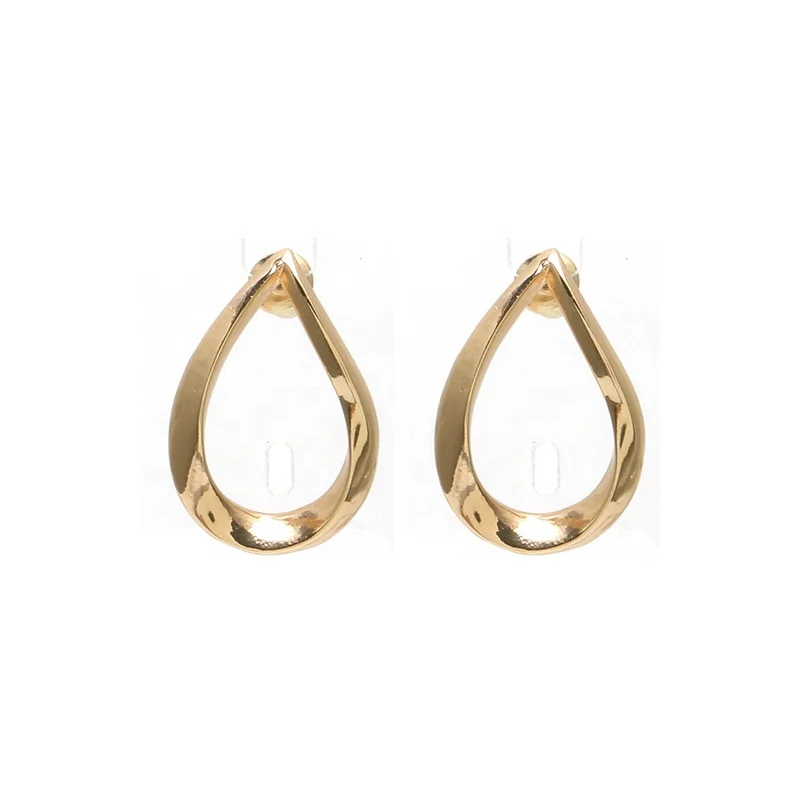 

Water Drop Shape Small Earings Gold Color Plated Studs Earrings for Women