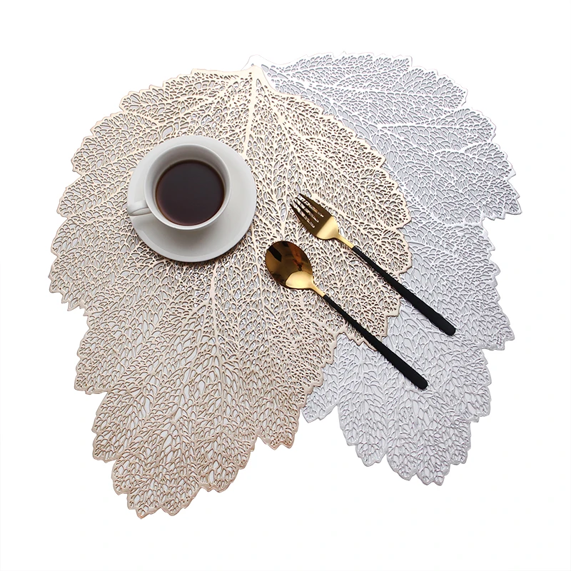 

Leaf Placemats for Dining Table Set of 10 Artificial Palm Leaves Party Decorations Vinyl Indoor Outdoor Table Mats for Kitchen P