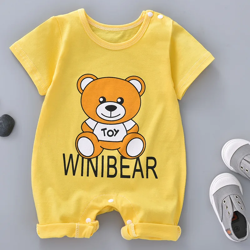 

Infant cotton one-piece dress baby romper newborn summer jumpsuit short-sleeve dress